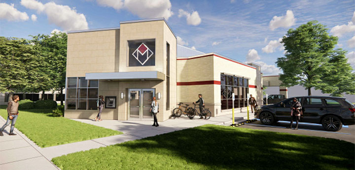 Rendering of MSGCU's new branch office in Ann Arbor